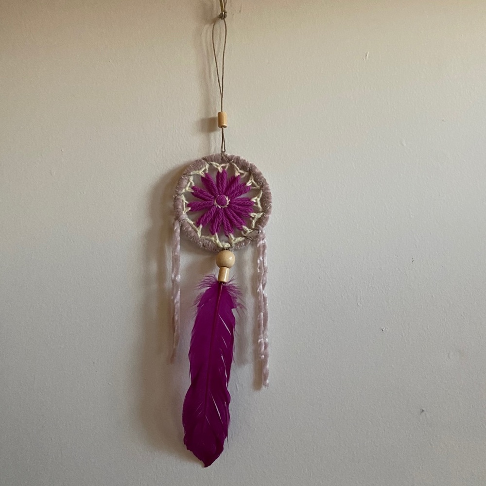 Pink feather dream catcher